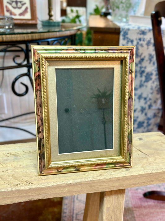 Vintage 5x7 Frame with Pink & Green Detail