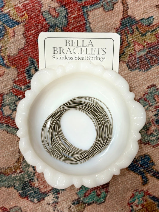 Bella Bracelets" Silver Set of 20 Stainless Steel Bracelets