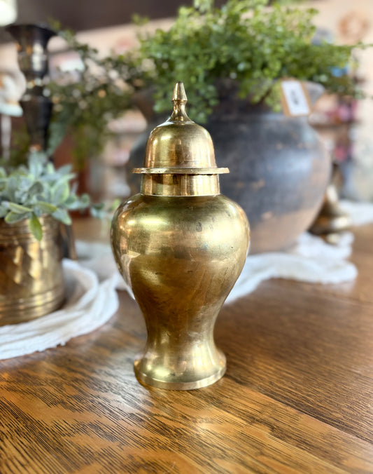 Vintage Brass Ginger Jar