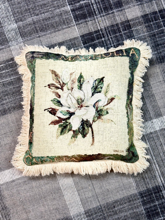 Vintage Magnolia Throw Pillow