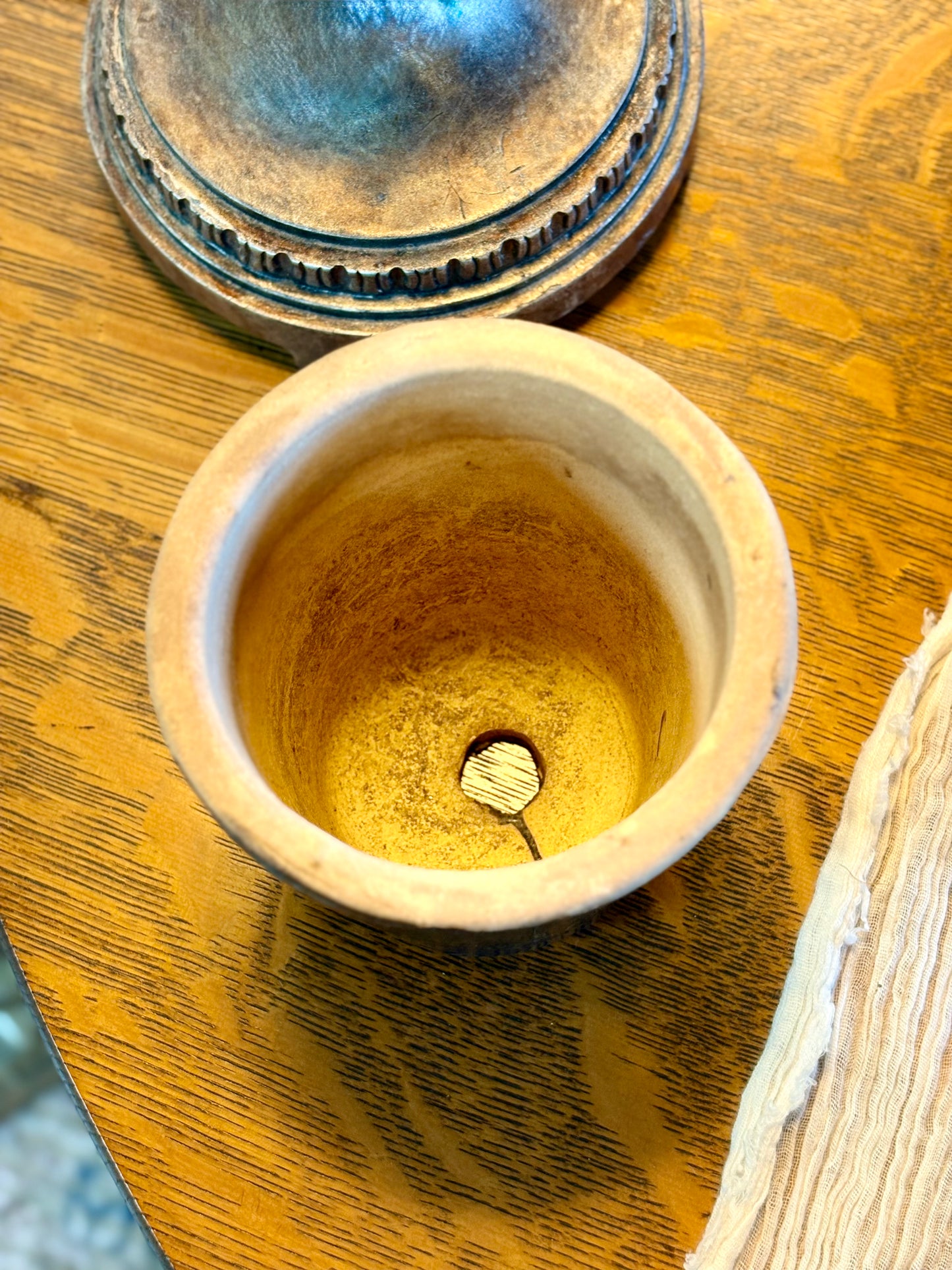 Terracotta Blue Glazed Planter