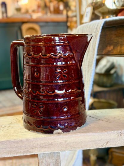 Vintage Marcrest Brown Stoneware Pitcher (L)