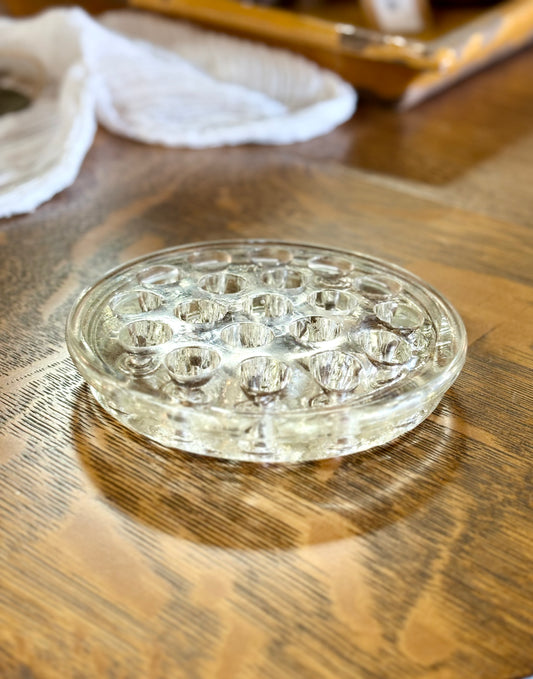 Vintage Clear Glass Flower Frog