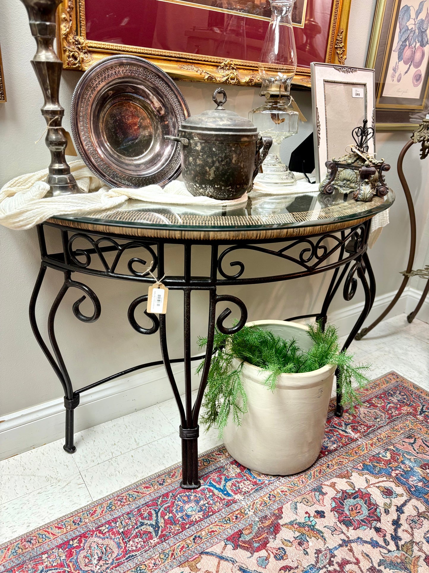 Arched Glass Top Table