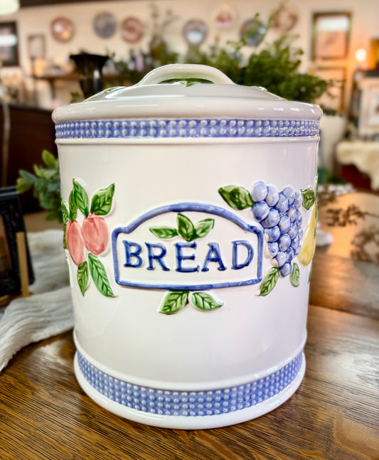 Portugal Ceramics Hand Painted Bread Crock