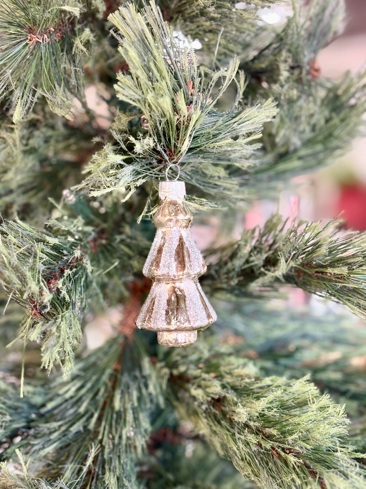 3.5” Silver Glitter Christmas Tree Ornament
