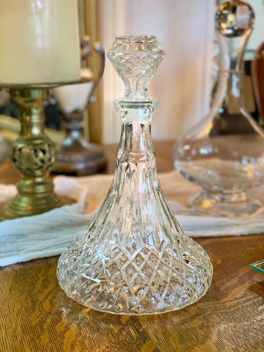 Vintage Diamond Cut Decanter