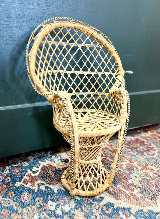 Wicker Chair Plant Stand