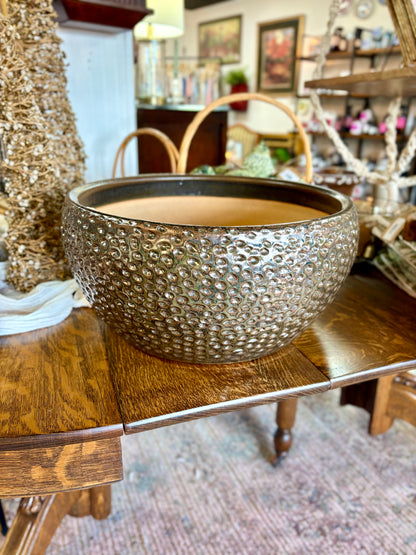 Glazed Terracotta Hammered Planter