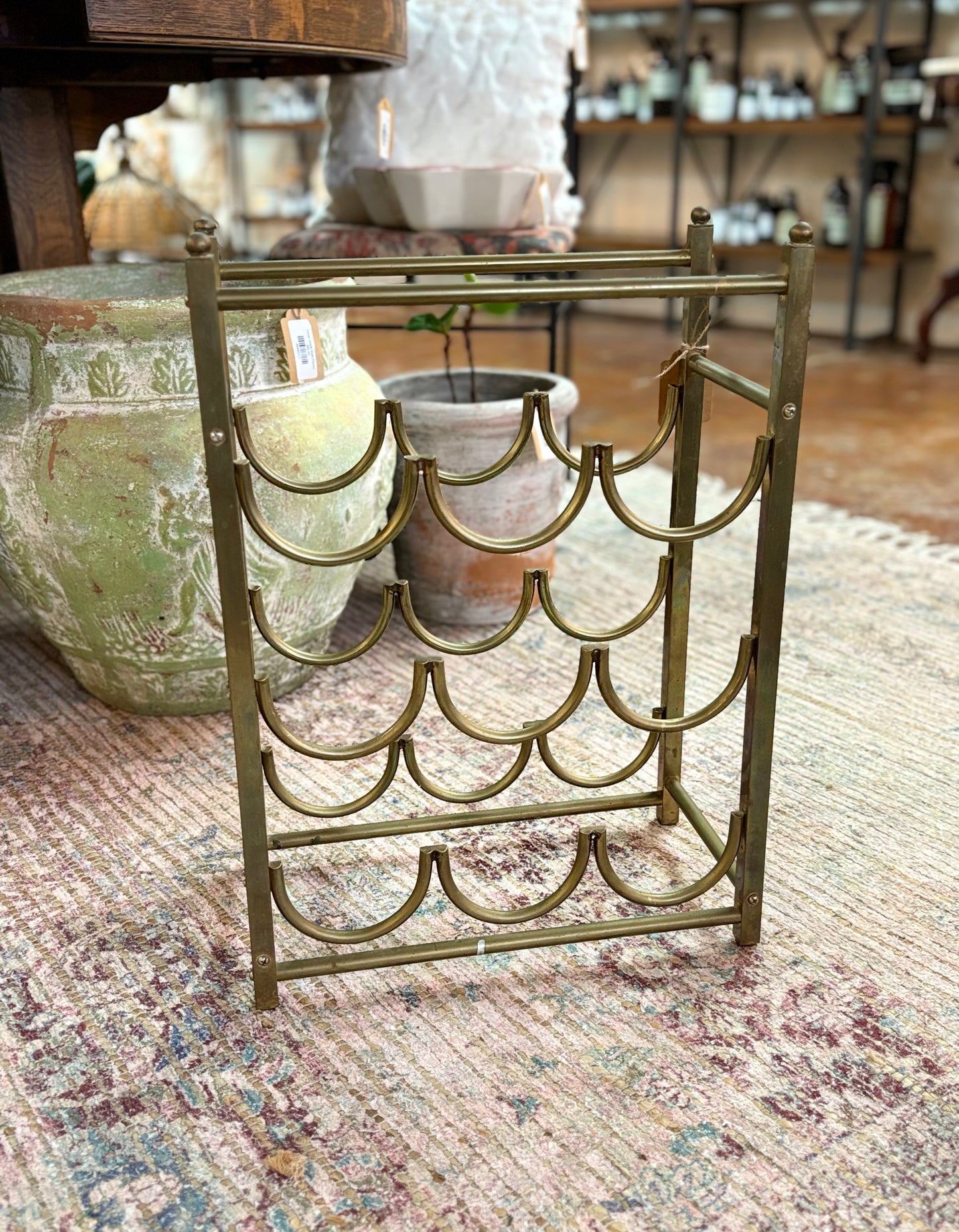 Vintage Brass Wine Rack