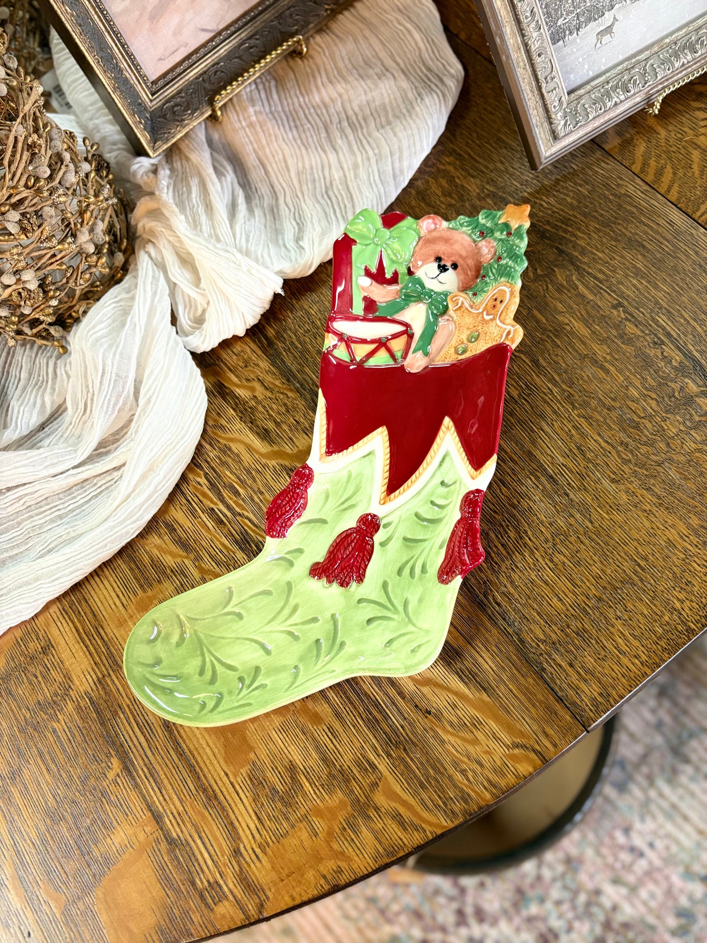 Fitz and Floyd Stocking Tray