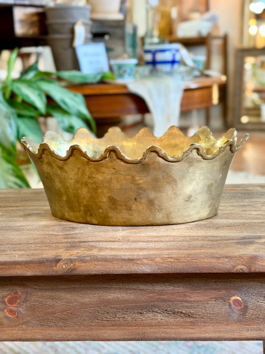 Vintage Brass Scallop Bowl