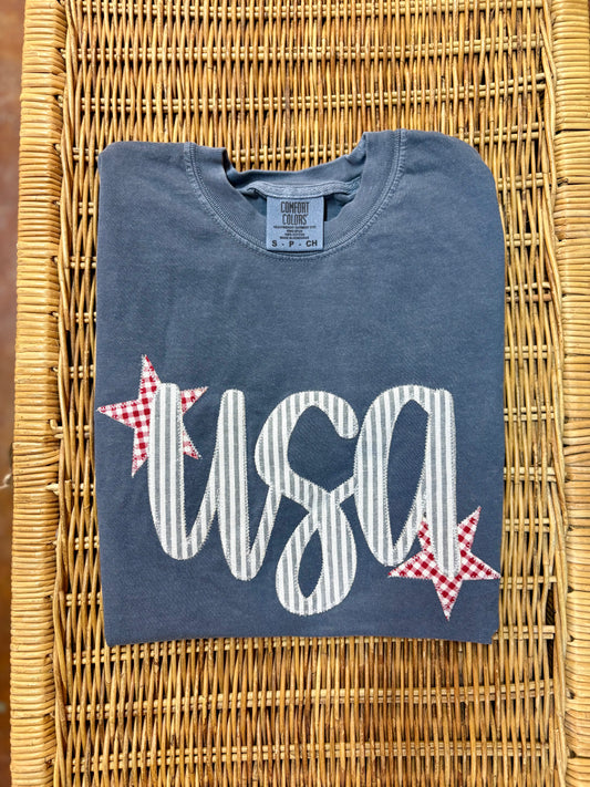 Comfort Color Embroidery "USA" Tee