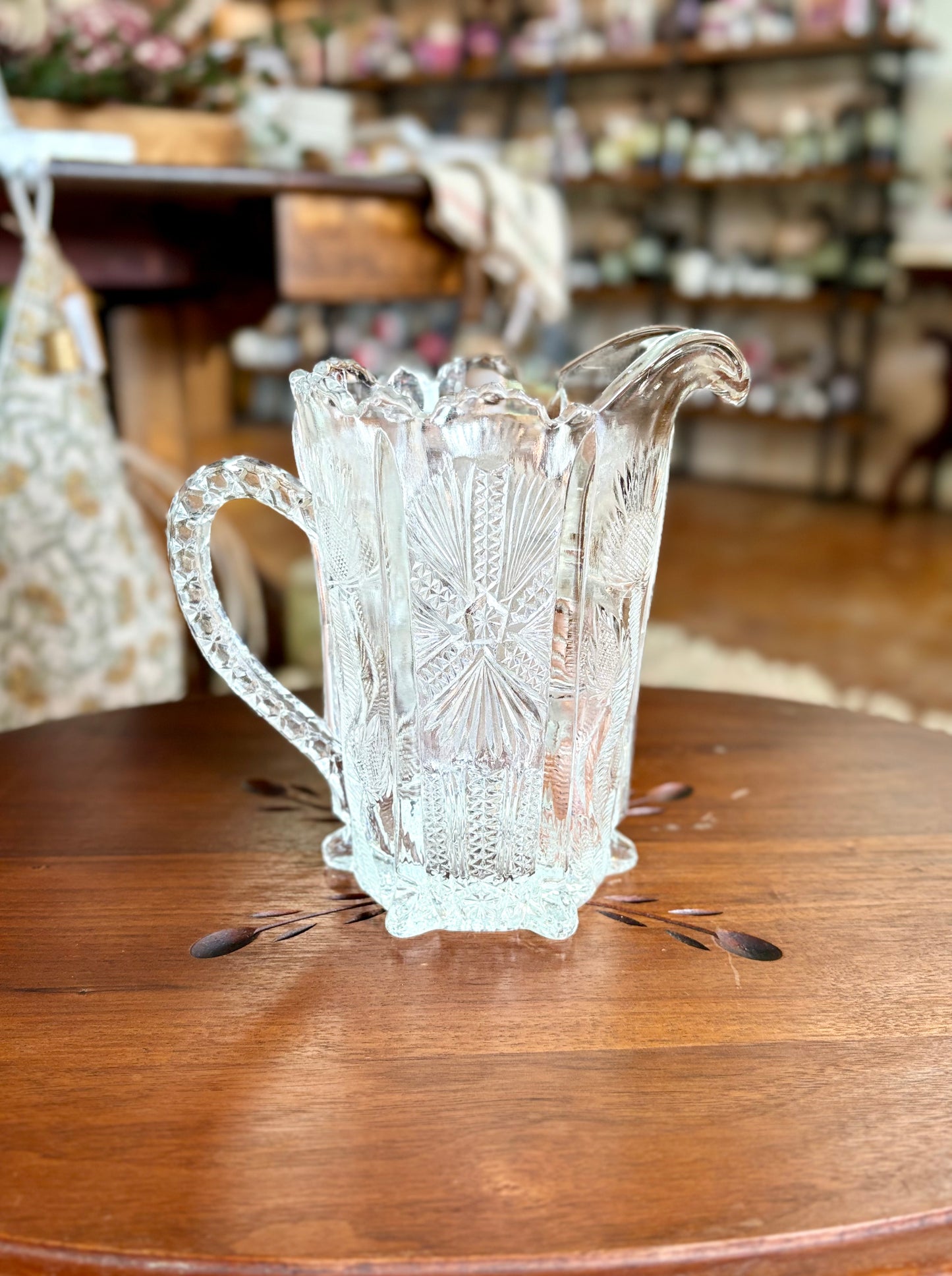 Vintage Footed Thistle Pitcher