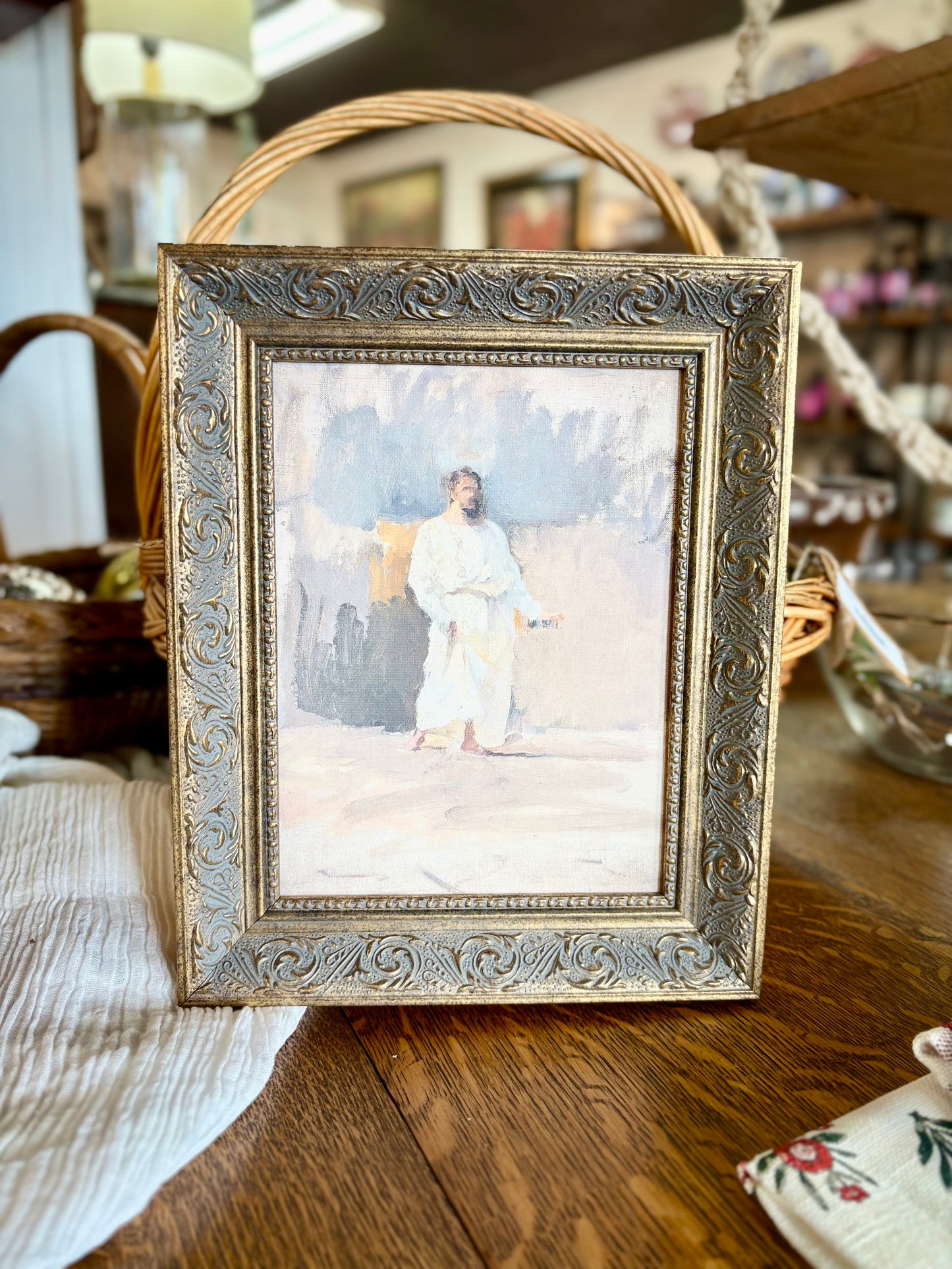 Christ Coming Out Of The Tomb Framed Antique Art