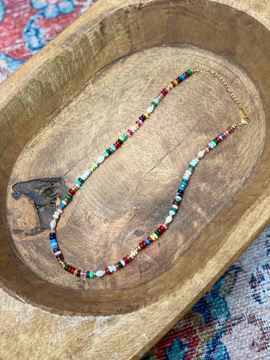 Sunny Non-Tarnish Beaded Necklace Multi-Colored