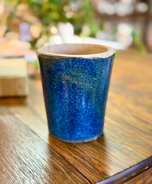 Terracotta Blue Glazed Planter