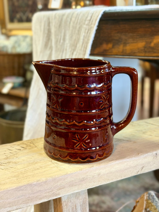 Vintage Marcrest Brown Stoneware Pitcher (S)