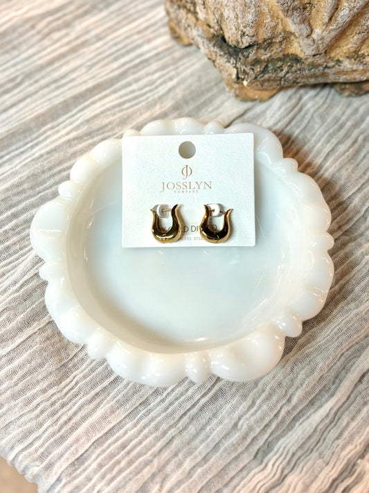 Gold "U" Hoop Earrings