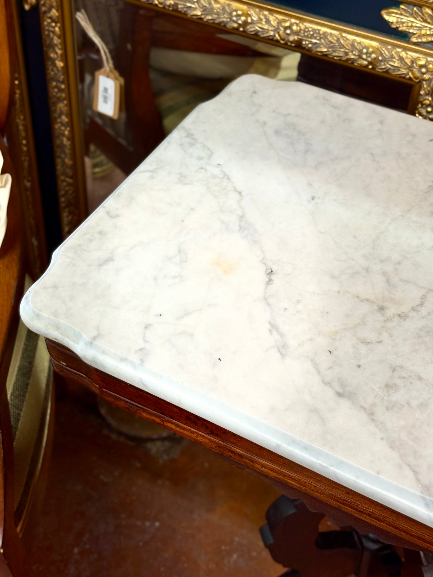 Vintage Marble Top Rectangular Table