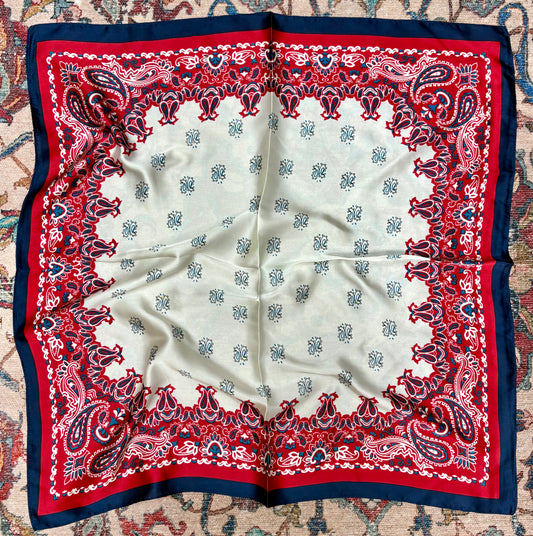 Paisley Red-White & Navy Scarf