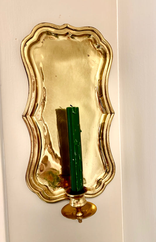 Vintage Brass Plate Design Wall Sconce