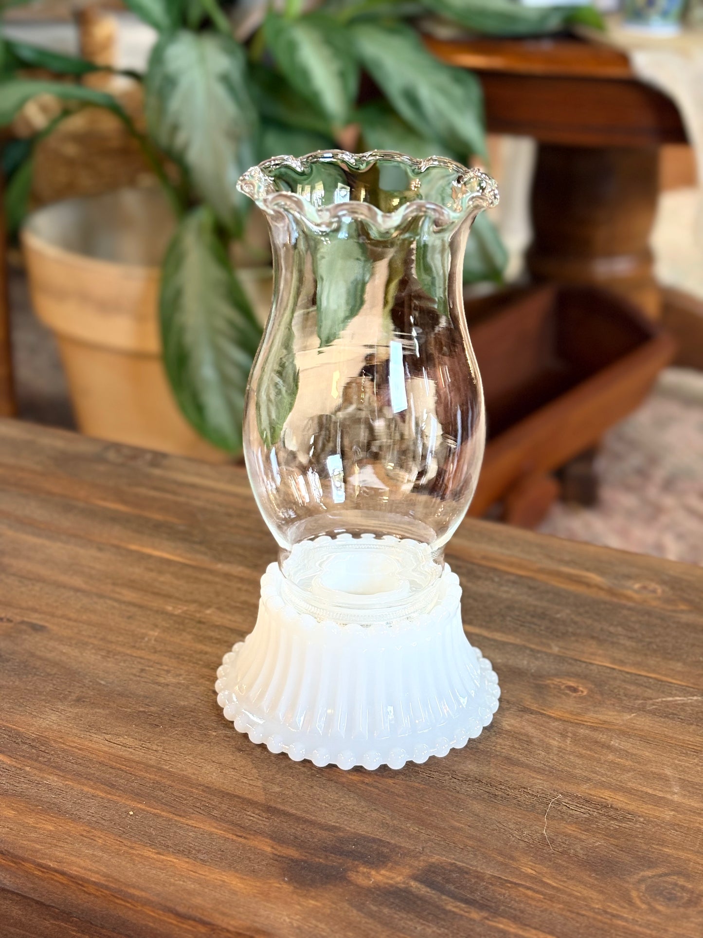 Milk Glass Hurricane