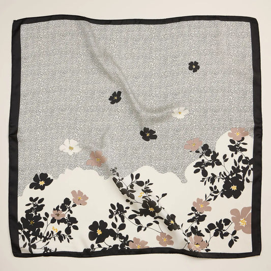 Minimalist Black Floral Scarf