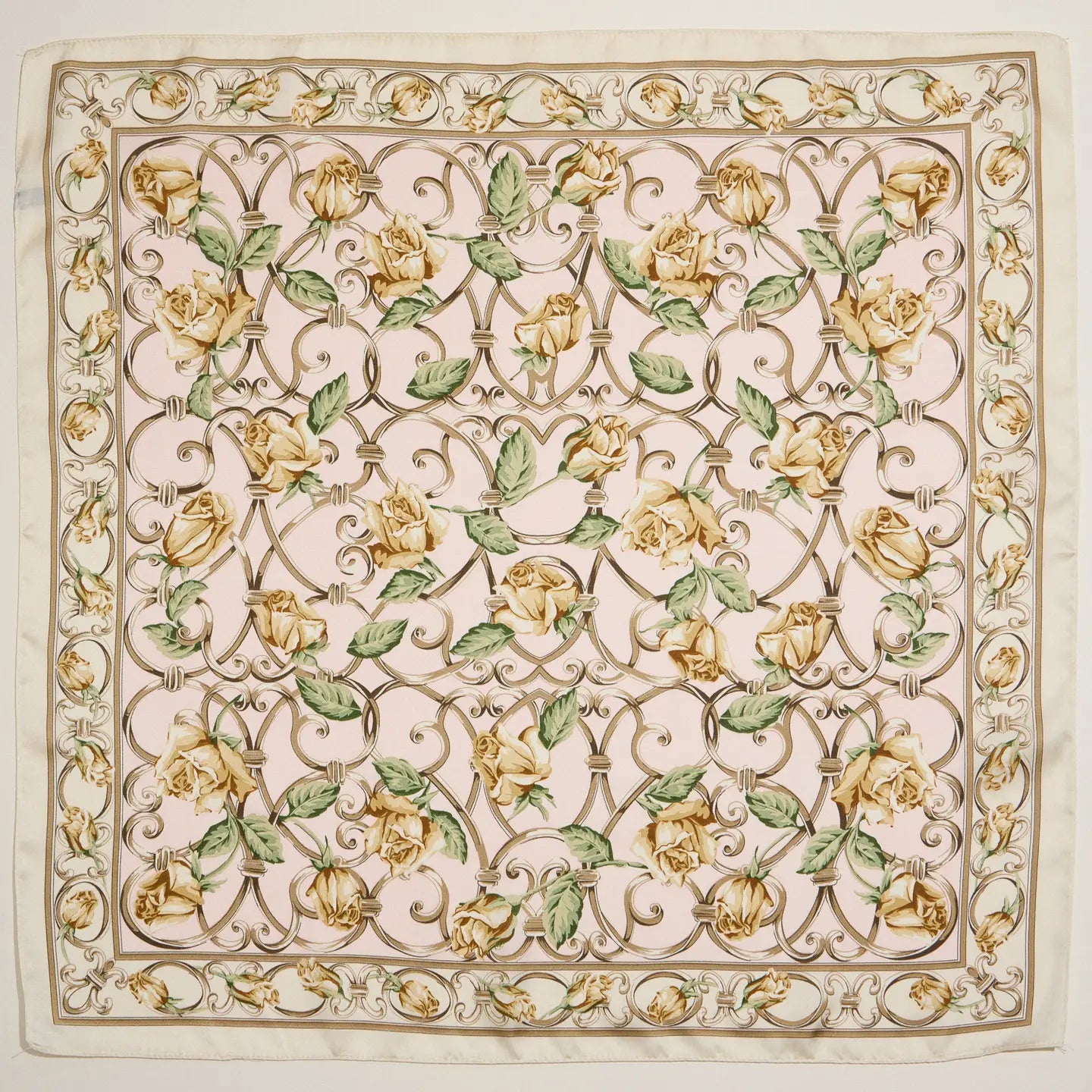 Pink Baroque Rose Print Scarf