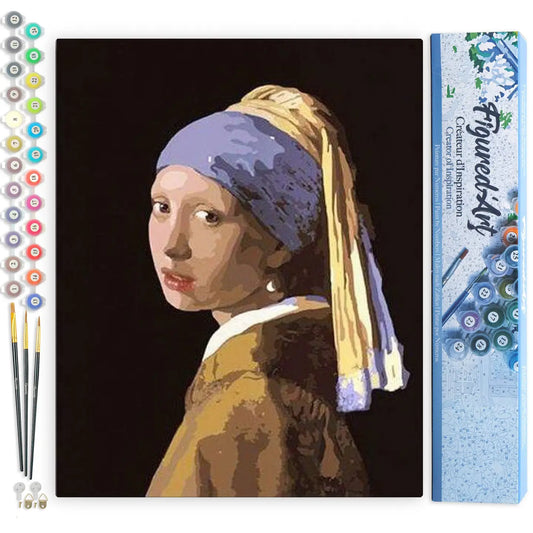 Figured Art Paint by Number-Vermeer Girl with the Pearl